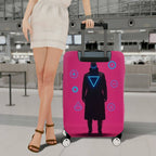 1-Piece Cyberpunk Futuristic Geometric Sci-Fi  Suitcase Luggage Cover, Stretch Protective Sleeve