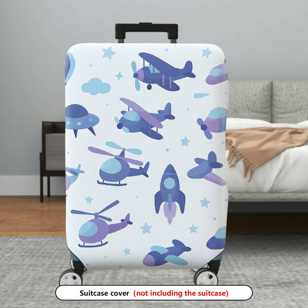 1-Piece Aircraft Hot Air Balloon Helicopter Spaceship Rocket  Suitcase Luggage Cover, Stretch Protective Sleeve