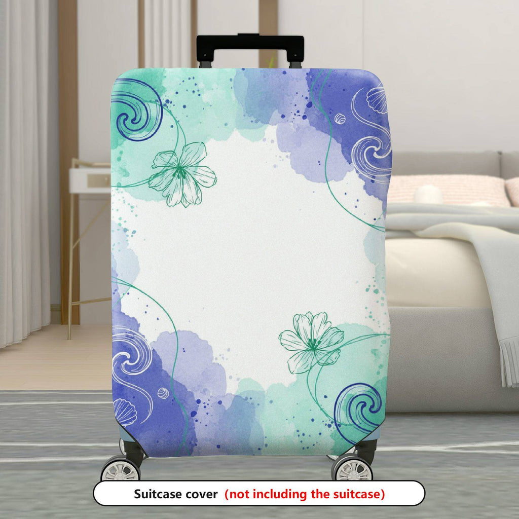 1-Piece Abstract Watercolor Floral Travel Starry  Suitcase Luggage Cover, Stretch Protective Sleeve