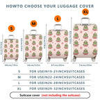 1-Piece Christmas Tree Pink Bow Cute Festive Holiday  Suitcase Luggage Cover, Stretch Protective Sleeve