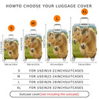 1-Piece Horse Nature Landscape Animal Wildlife Green  Suitcase Luggage Cover, Stretch Protective Sleeve
