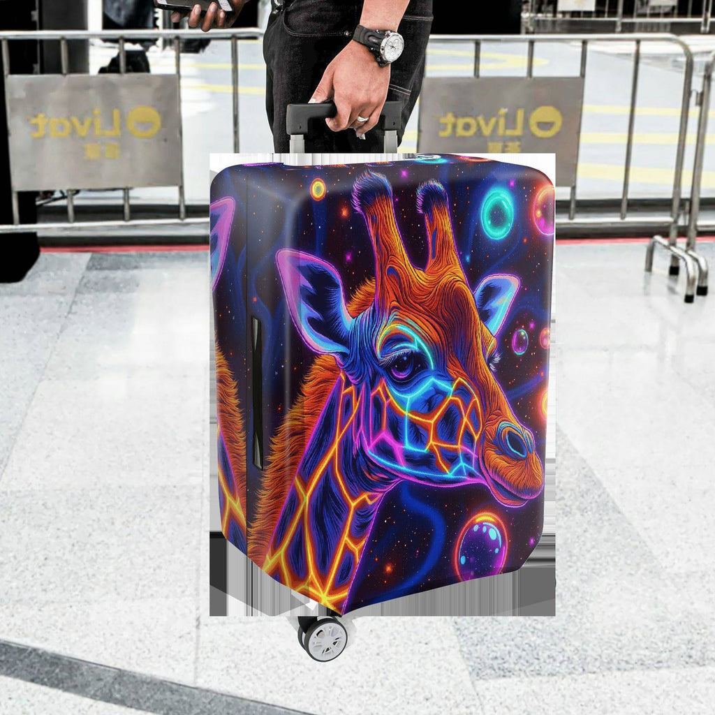 1-Piece Graffiti Giraffe Colorful Cosmic Art Vibrant  Suitcase Luggage Cover, Stretch Protective Sleeve