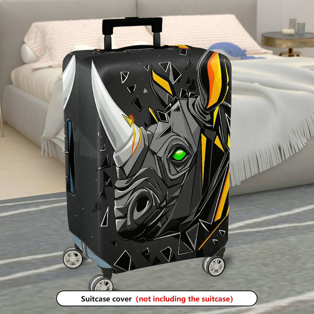 1-Piece Abstract Geometric Animal Horns Colorful Eye Rhino  Suitcase Luggage Cover, Stretch Protective Sleeve