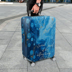 1-Piece Abstract Blue Artistic Bubble Surreal Dreamy  Suitcase Luggage Cover, Stretch Protective Sleeve