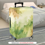 1-Piece Abstract Nature Green Watercolor Painting  Suitcase Luggage Cover, Stretch Protective Sleeve