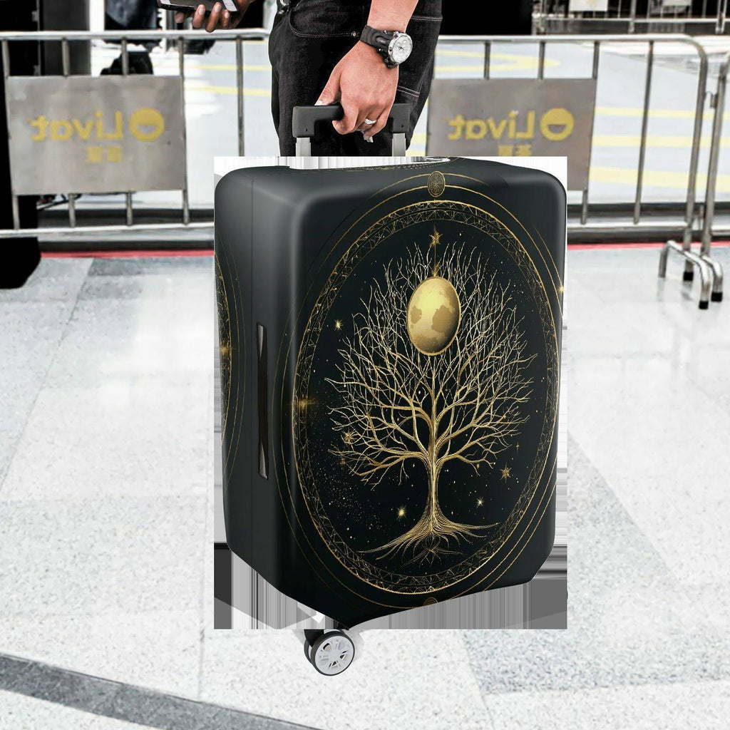 1-Piece Tree Moon Star Galaxy Cosmic Nature Mystery  Suitcase Luggage Cover, Stretch Protective Sleeve