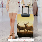 1-Piece Elegant Deer Mountain Nature Landscape Wildlife Sunlight  Suitcase Luggage Cover, Stretch Protective Sleeve