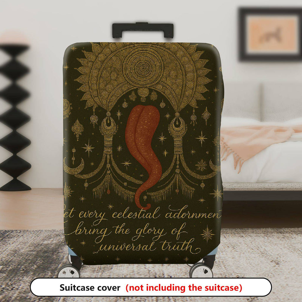 1-Piece Celestial Bohemian Universe Mystic Cosmic  Suitcase Luggage Cover, Stretch Protective Sleeve