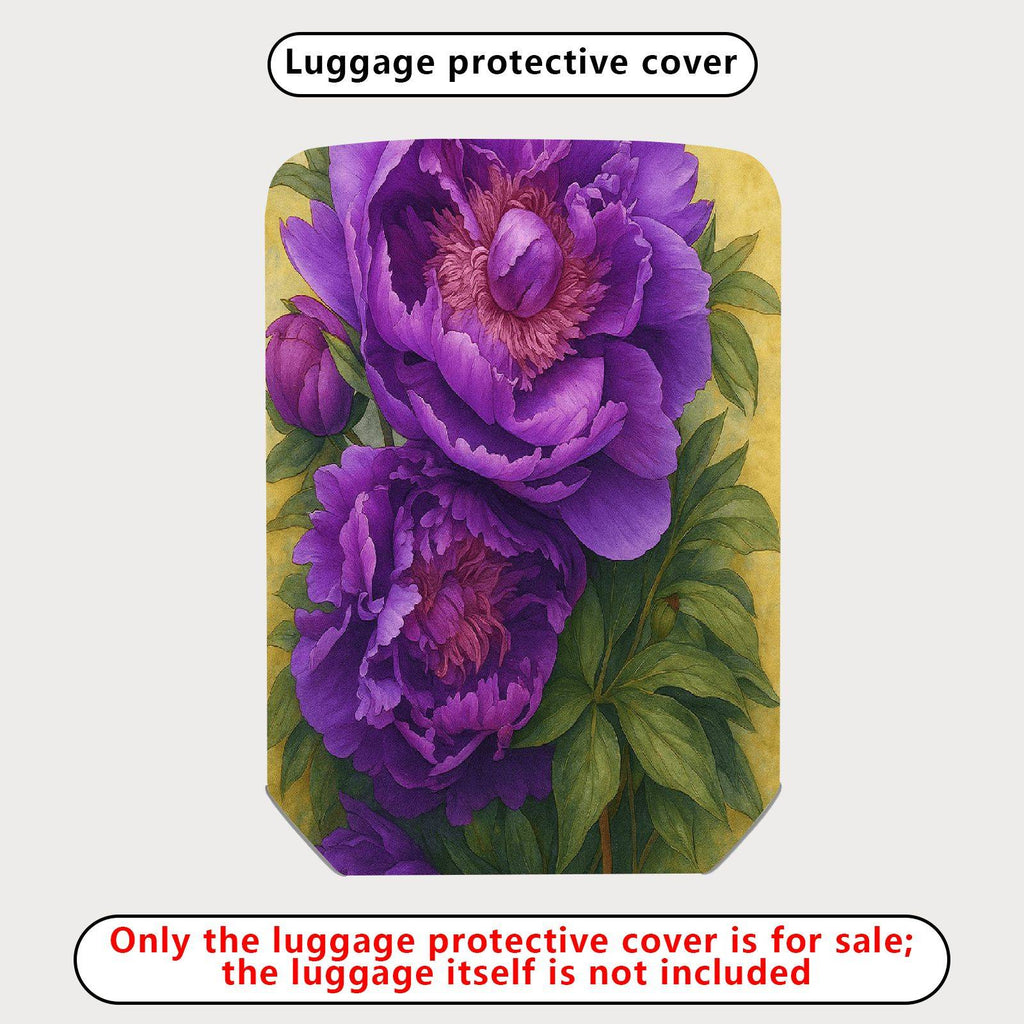 1-Piece Purple Peony Floral Artistic Decorative  Suitcase Luggage Cover, Stretch Protective Sleeve