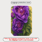 1-Piece Purple Peony Floral Artistic Decorative  Suitcase Luggage Cover, Stretch Protective Sleeve