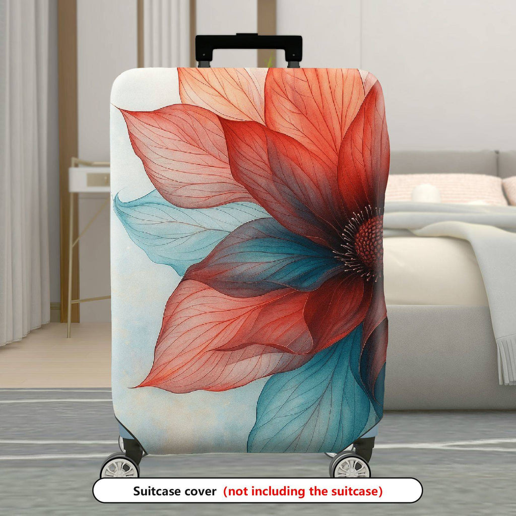 1-Piece Colorful Floral Artistic Abstract Gradient Vibrant  Suitcase Luggage Cover, Stretch Protective Sleeve