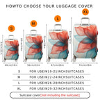 1-Piece Colorful Floral Artistic Abstract Gradient Vibrant  Suitcase Luggage Cover, Stretch Protective Sleeve