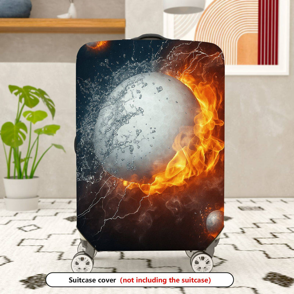 1-Piece Fire Water Cosmic Planet Explosion  Suitcase Luggage Cover, Stretch Protective Sleeve