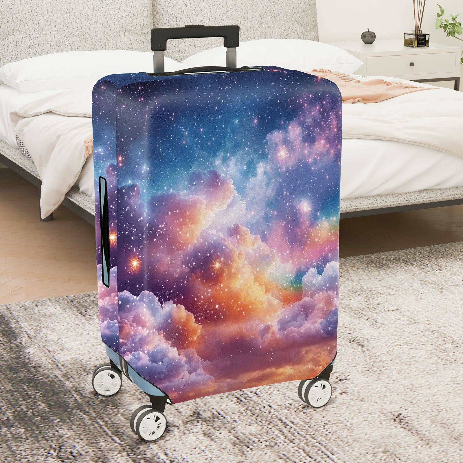 1-Piece Galaxy Stars Clouds Nebula Cosmic Space  Suitcase Luggage Cover, Stretch Protective Sleeve