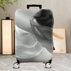 1-Piece Abstract Modern Artistic Minimalist Black White Swirl  Suitcase Luggage Cover, Stretch Protective Sleeve