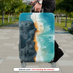 1-Piece Ocean Beach Wave Nature Landscape Scenery Aerial View  Suitcase Luggage Cover, Stretch Protective Sleeve