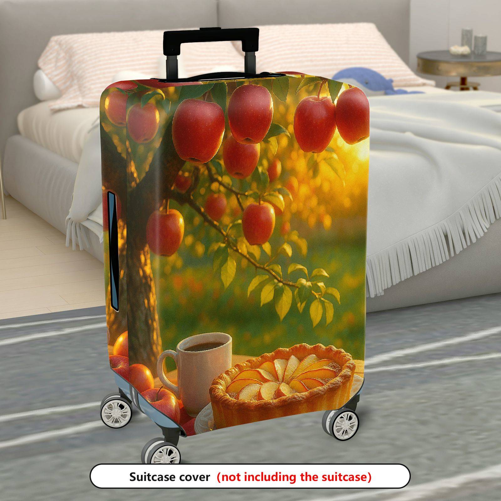 1-Piece Apple Pie Nature Warm Autumn Orchard  Suitcase Luggage Cover, Stretch Protective Sleeve