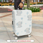 1-Piece Adorable Elephant Heart Balloon  Blue Animal Love  Suitcase Luggage Cover, Stretch Protective Sleeve