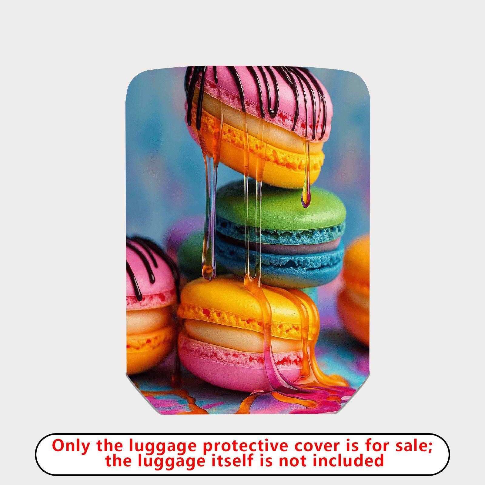 1-Piece Colorful Macaron Drip Design Sweet Pastel Artistic  Suitcase Luggage Cover, Stretch Protective Sleeve
