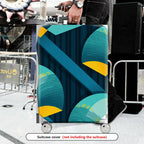 1-Piece Blue Abstract Geometric Modern Stylish Artistic  Suitcase Luggage Cover, Stretch Protective Sleeve