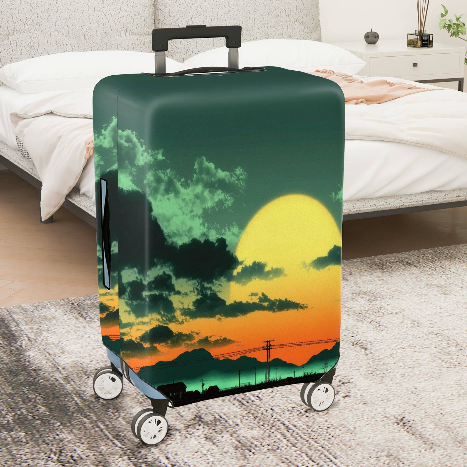 1-Piece Sunset Mountain Landscape Cloud Sky Nature  Suitcase Luggage Cover, Stretch Protective Sleeve