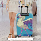 1-Piece Fantasy Bird Blue Feather Creative Artistic  Suitcase Luggage Cover, Stretch Protective Sleeve