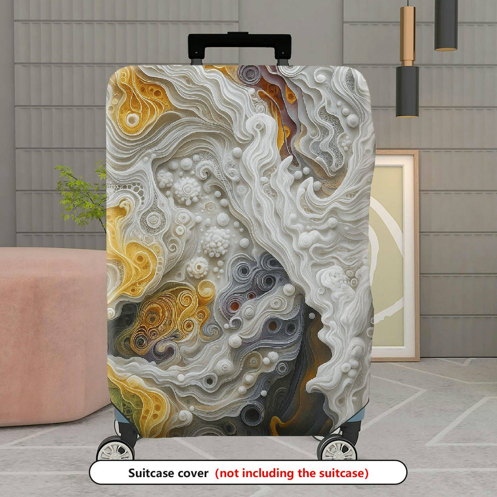 1-Piece Abstract Artistic Swirl Bubble Textured Colorful  Suitcase Luggage Cover, Stretch Protective Sleeve