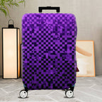 1-Piece Purple Geometric Checkered Abstract Modern Stylish  Suitcase Luggage Cover, Stretch Protective Sleeve