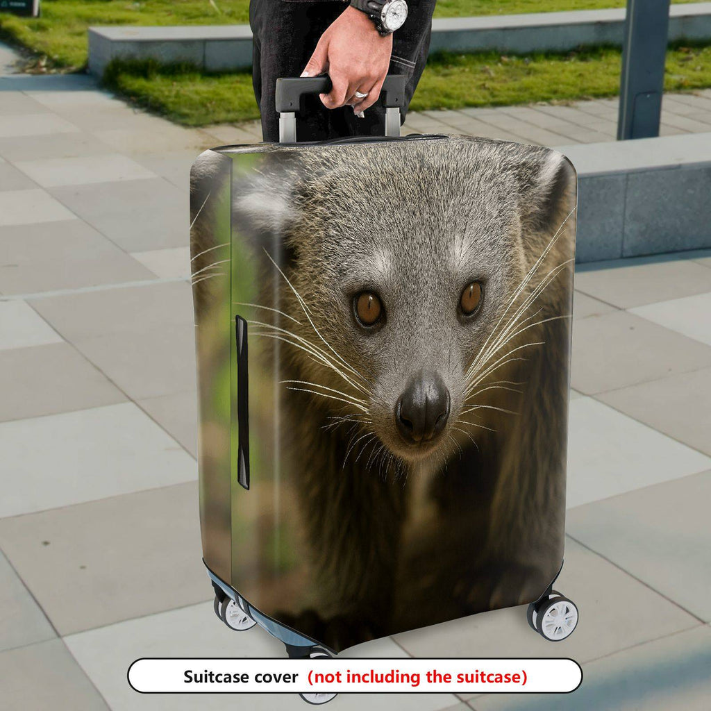 1-Piece Animal Wildlife Close-up Nature Photography Gray  Suitcase Luggage Cover, Stretch Protective Sleeve