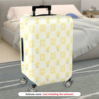 1-Piece Yellow Floral Checkered Bow Spring Pattern  Suitcase Luggage Cover, Stretch Protective Sleeve
