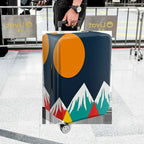 1-Piece Mountain Sunset Colorful Artistic Geometric Travel  Suitcase Luggage Cover, Stretch Protective Sleeve
