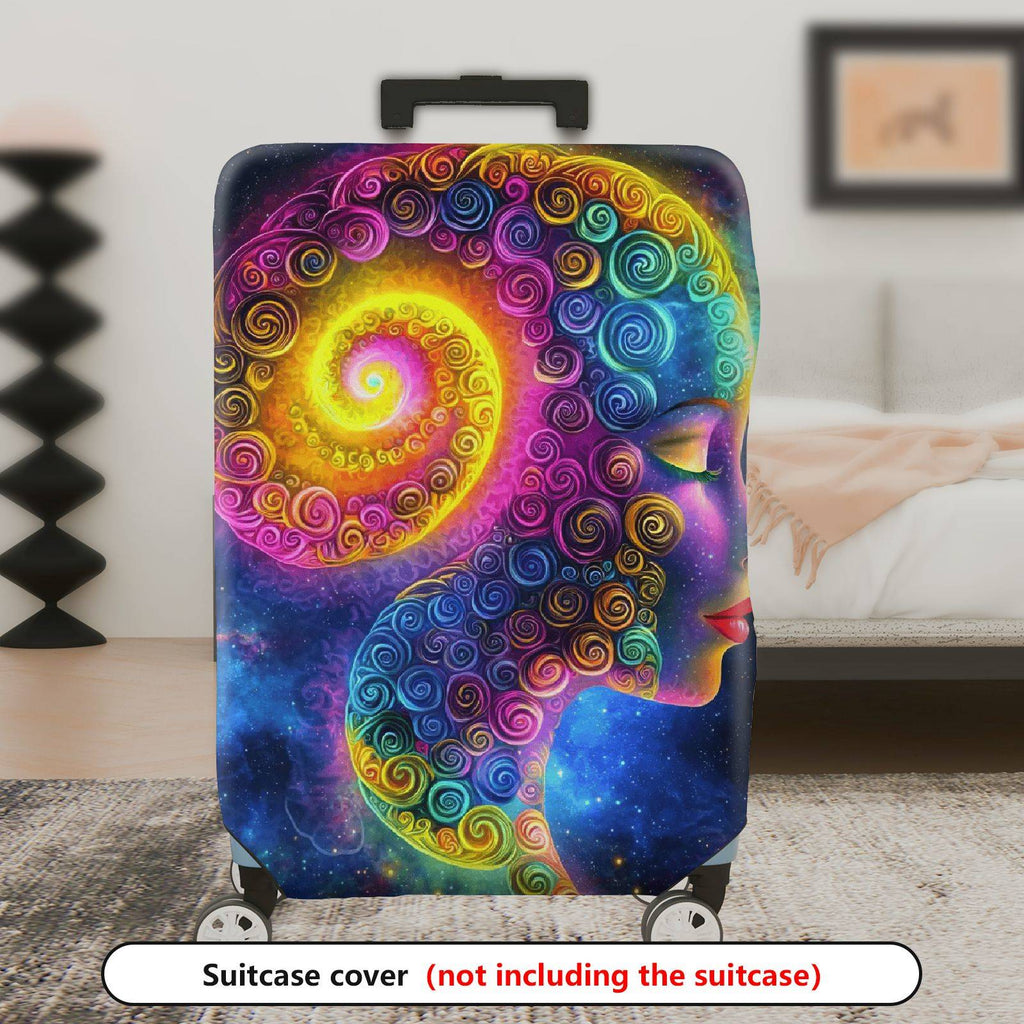 1-Piece Colorful Spiral Galaxy Abstract Cosmic Pattern  Suitcase Luggage Cover, Stretch Protective Sleeve