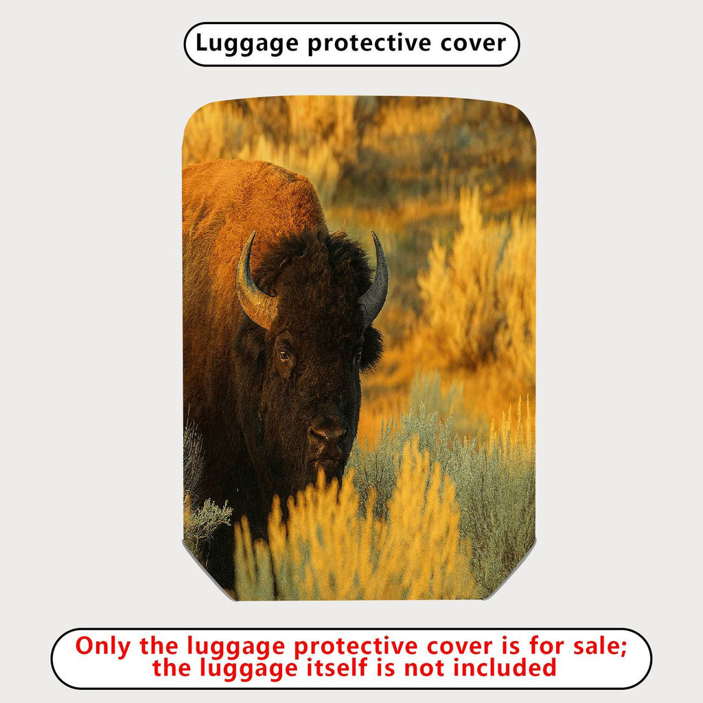 1-Piece Wildlife Nature Bison Landscape Travel Adventure  Suitcase Luggage Cover, Stretch Protective Sleeve