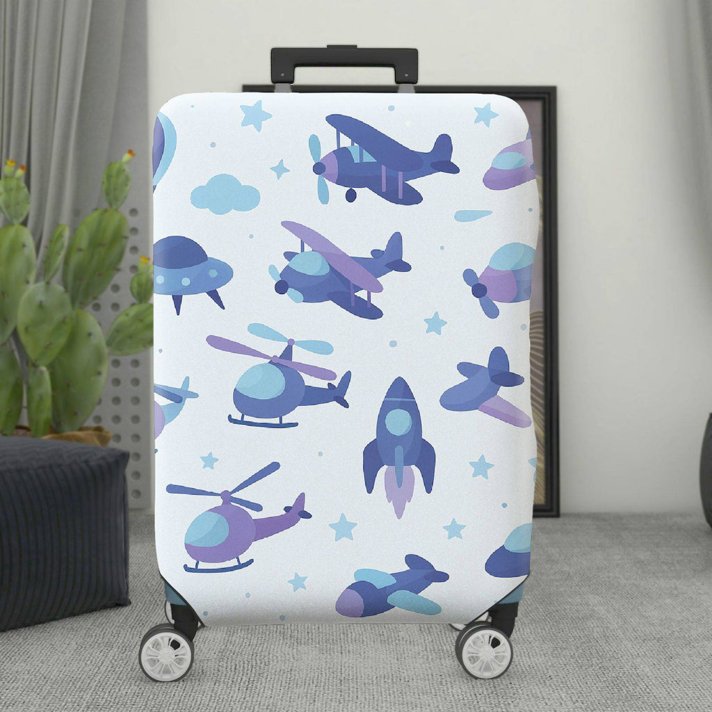 1-Piece Aircraft Hot Air Balloon Helicopter Spaceship Rocket  Suitcase Luggage Cover, Stretch Protective Sleeve