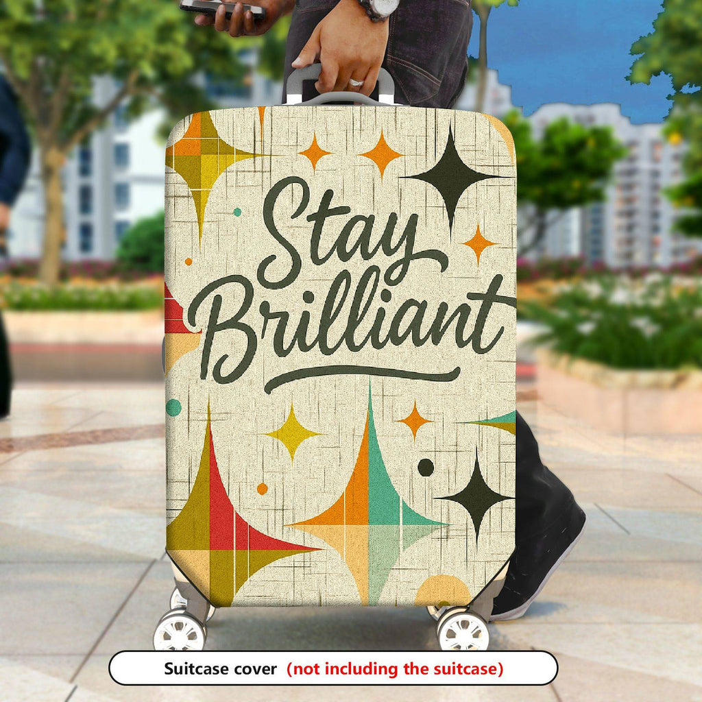 1-Piece Abstract Retro Inspirational Colorful Star Pattern  Suitcase Luggage Cover, Stretch Protective Sleeve