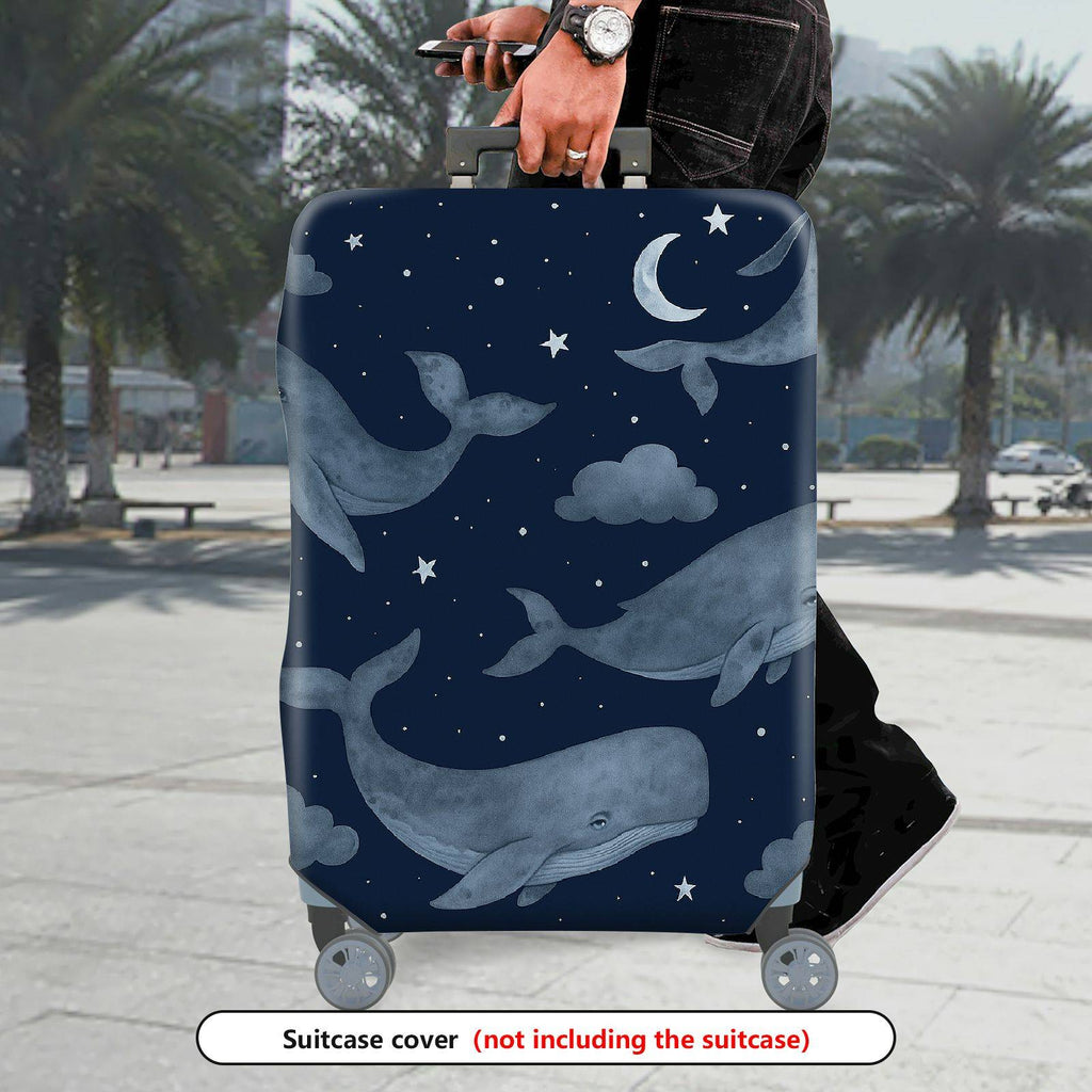 1-Piece Whale Moon Star Cloud Ocean  Suitcase Luggage Cover, Stretch Protective Sleeve