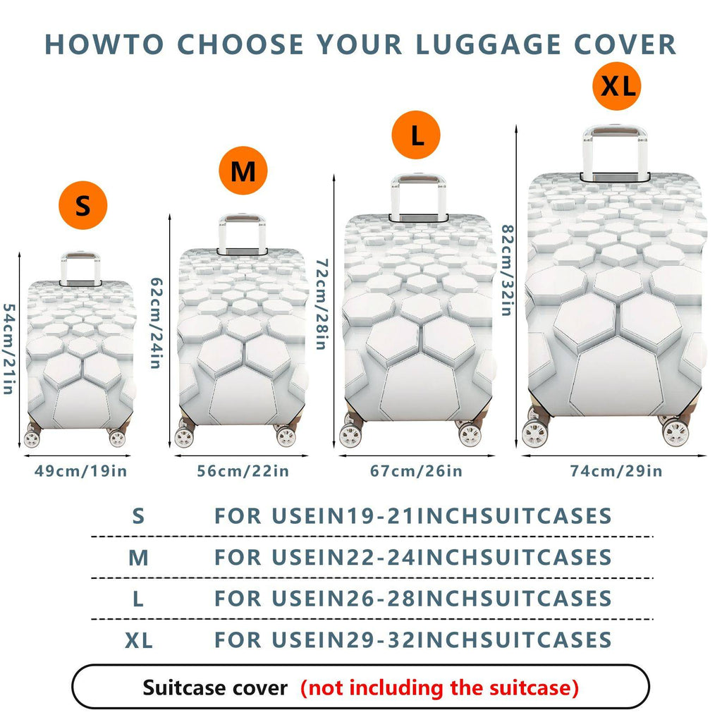 1-Piece Geometric Modern Abstract Monochrome Minimalist  Suitcase Luggage Cover, Stretch Protective Sleeve