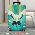 1-Piece Crane Fish Starry Sky Colorful Artistic Nature  Suitcase Luggage Cover, Stretch Protective Sleeve