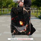 1-Piece Black Cat Glowing Eyes Red Scratches Abstract Artistic  Suitcase Luggage Cover, Stretch Protective Sleeve