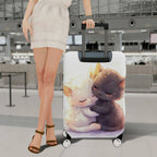 1-Piece Adorable Cat Love Hug Cuddling Cute Animal  Suitcase Luggage Cover, Stretch Protective Sleeve