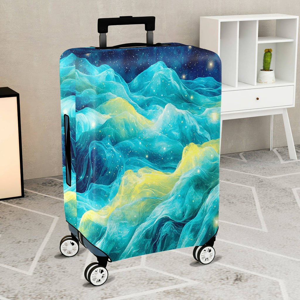 1-Piece Cosmic Ocean Wave Galaxy Starry Night  Suitcase Luggage Cover, Stretch Protective Sleeve
