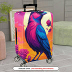 1-Piece Colorful Bird Rose Sunset Artistic Bright  Suitcase Luggage Cover, Stretch Protective Sleeve