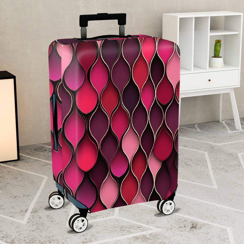 1-Piece Red Pink Geometric Abstract Modern Stylish  Suitcase Luggage Cover, Stretch Protective Sleeve