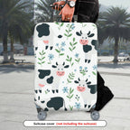 1-Piece Cow Floral  Cute Happy Elegant  Suitcase Luggage Cover, Stretch Protective Sleeve