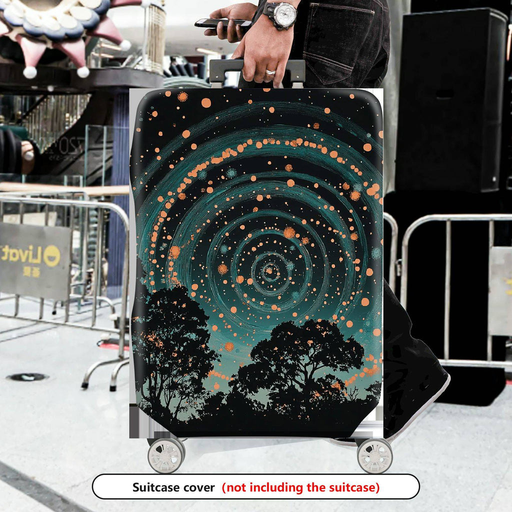 1-Piece Starry Night Forest Abstract Artistic Cosmic Sky  Suitcase Luggage Cover, Stretch Protective Sleeve
