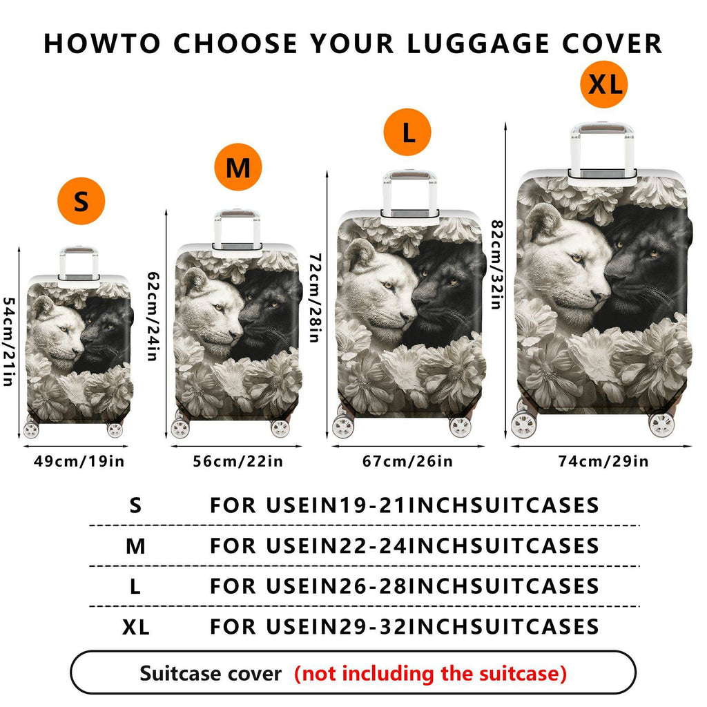 1-Piece Animal Floral Artistic Decorative Elegant Stylish  Suitcase Luggage Cover, Stretch Protective Sleeve