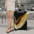 1-Piece Angel Wing Golden Black Artistic Stylish Unique Chic  Suitcase Luggage Cover, Stretch Protective Sleeve