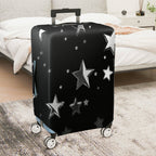 1-Piece Starry Night Black Silver Cosmic Shiny Celestial Astral  Suitcase Luggage Cover, Stretch Protective Sleeve