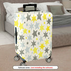 1-Piece Starry Yellow Grey White Astral Celestial Cosmic  Suitcase Luggage Cover, Stretch Protective Sleeve