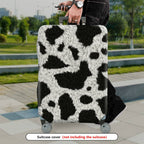 1-Piece Animal Print Black White Furry Cow Abstract  Suitcase Luggage Cover, Stretch Protective Sleeve